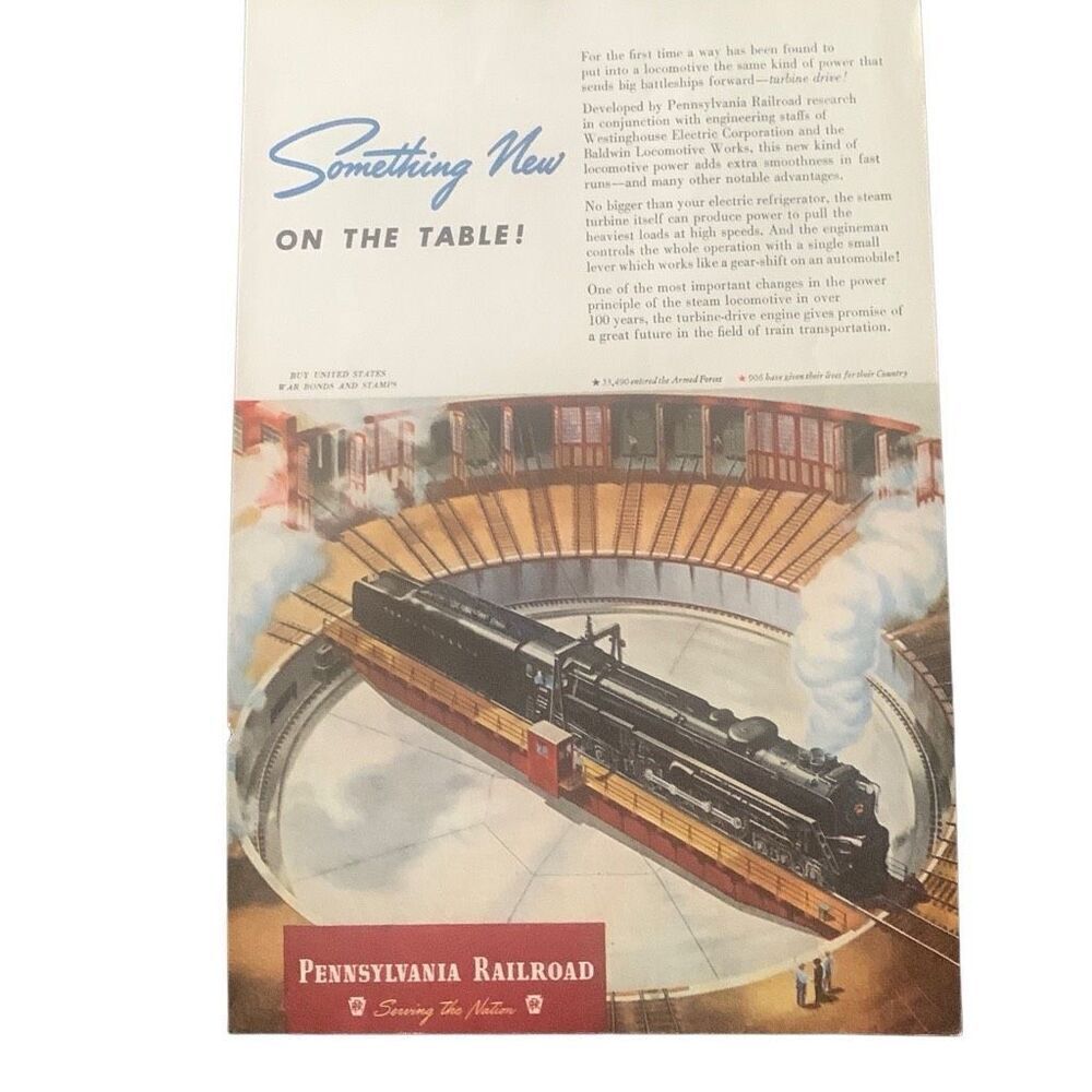 Vintage 1945 Pennsylvania Railroad Something New Ad Advertisement